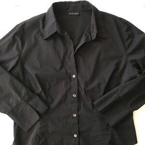 New York & Company Black Button-Down Women's Shirt